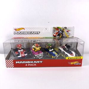 Mattel Hot Wheels Mario Kart 4-Pack Exclusive – Mario, Wario, Luigi, Bullet Bill